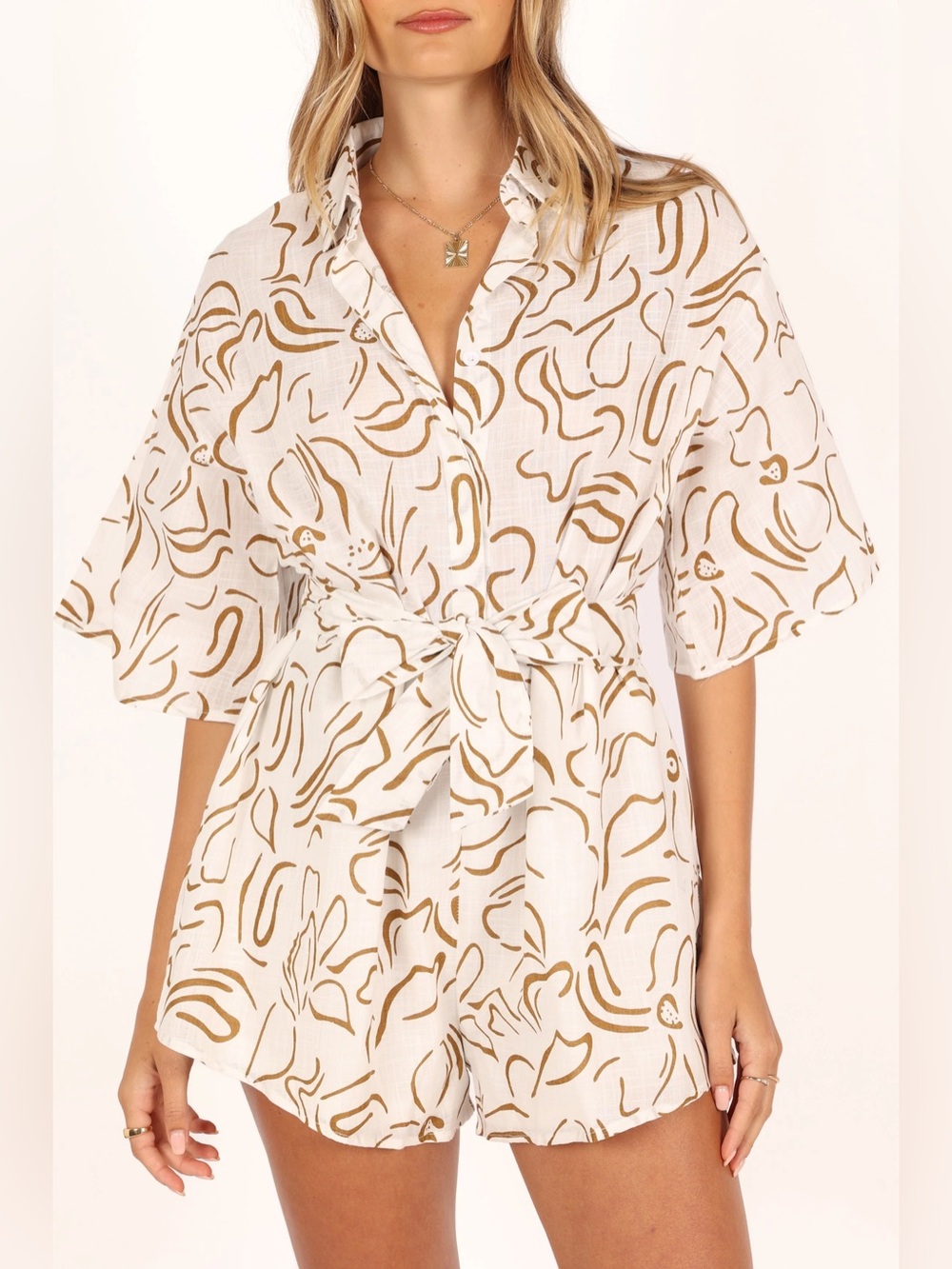PETAL & PUP Abstract Floral Kellie Romper Playsuit size Small